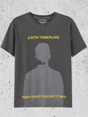 Justin Timberlake 24/25 The Forget Tomorrow World Tour Shadow Black T-Shirt LG
